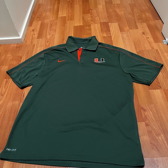 Nike Other - Nike dri fit university of Miami polo mens medium, never worn